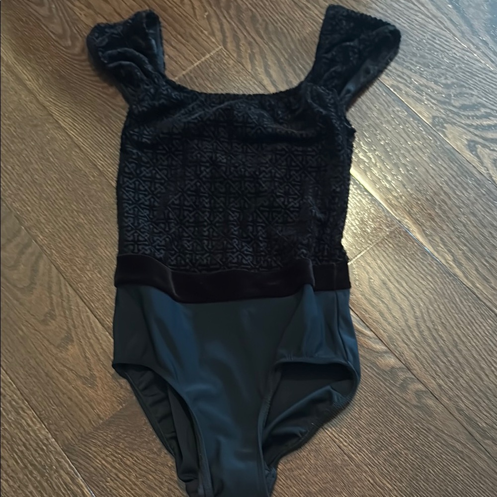 Eleve leotard - black Velvet Patterned